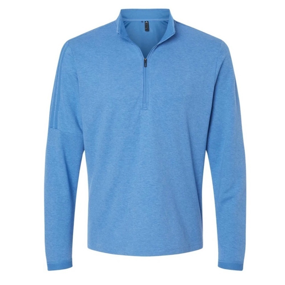 Adidas Three Stripes Quarter Zip Pull Over Sweater Top Men’s Size M Blue